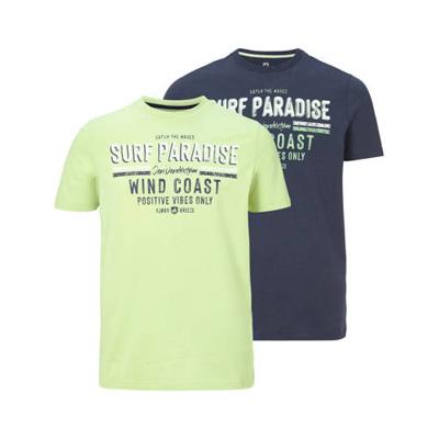 Jan Vanderstorm T-shirt JUNIS (set van 2) donkerblauw/lichtgroen