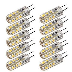 10pcs g4 bi pin 1.5w led maïs gloeilampen 15w t3 halogeenlamp equivalent 150lm smd 3014 warm koud wit voor rv plafondventilatoren verlichting dc 12v Lightinthebox