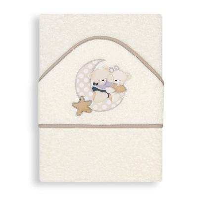 Interbaby Badcape Beertjes Junior 100 Cm Katoen Beige