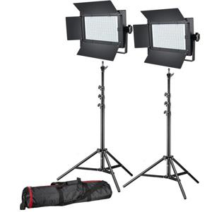 BRESSER LED Foto-Video Set 2x LG-600 38W/5600LUX + 2x Statief