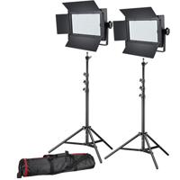 BRESSER LED Foto-Video Set 2x LG-600 38W/5600LUX + 2x Statief - thumbnail