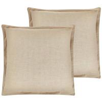 Beliani-GUZMANIA -Sierkussen set van 2-Beige-45 x 45 cm-Polyester - thumbnail