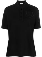 Moncler logo-embroidered cotton polo shirt - Noir