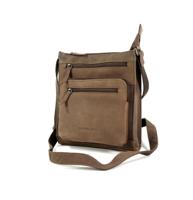 VISTA 5 vaks leren damestas schoudertas D Bruin