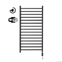 Radiator Sanicare Qubic Met Wifi 126,4 x 60 cm Mat Zwart Met Thermostaat Chroom Sanicare