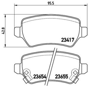 Remmenset, remschijf BREMBO, Remschijftype: Geperforeerd, Inbouwplaats: Achteras: , u.a. für Vauxhall, Opel