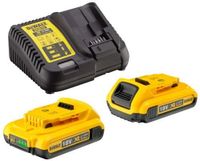 DeWalt DCB115D2 18V starterset (2x 2.0Ah accu) DCB183 + oplader DCB115 - DCB115D2-QW