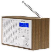 Denver DAB-46 DAB / DAB+ Digital & FM Portable Radio with Dual Alarm Clock – Mains & Battery, Snooze & Sleep, Real Wood Effect Finish