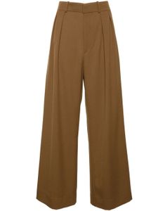 WARDROBE.NYC pantalon en laine vierge à coupe ample - Marron