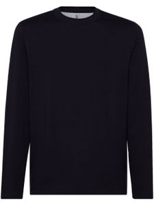 Brunello Cucinelli t-shirt à col nervuré - Noir