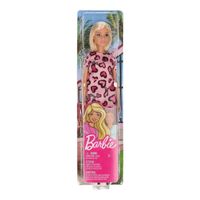 Barbie pop blondine met roze jurk speelgoed