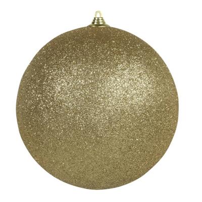 1x Gouden grote kerstballen met glitter kunststof 13,5 cm - Kerstbal 1x Gouden grote kerstballen met glitter kunststof 13,5 cm - Kerstbal