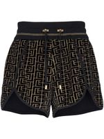 Balmain short à motif monogrammé - Noir