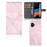 Samsung Galaxy Xcover 6 Pro Bookcase Marble Pink - Origineel Cadeau Vriendin - thumbnail