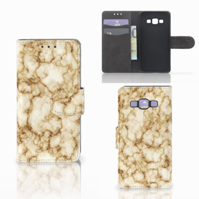 Samsung Galaxy A3 2015 Bookcase Marmer Goud