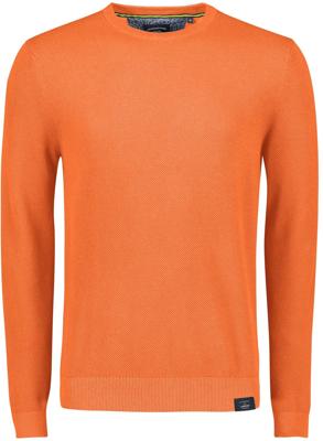 Lerros Trui Oranje Ronde Hals 100% Katoen Licht Getailleerd