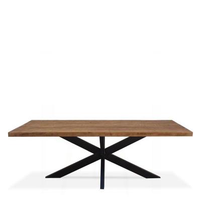 Eettafel Sturdy Spider 200x100 | Hout  | Mangohout | Zwart Bruin
