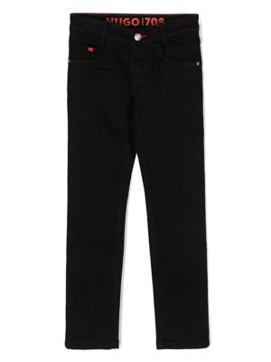 HUGO KIDS Jeans met logopatch - Zwart