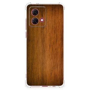 Motorola Moto G84 Stevig Telefoonhoesje Donker Hout