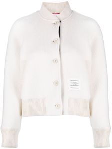 Thom Browne veste bomber à bande tricolore - Blanc