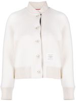 Thom Browne veste bomber à bande tricolore - Blanc - thumbnail