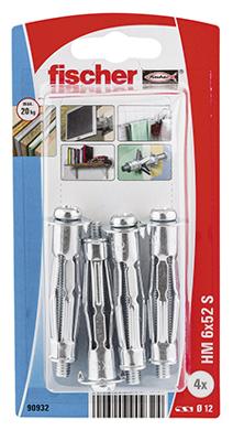 Fischer 90932 schroefanker & muurplug 4 stuk(s) Hollewandanker 52 mm