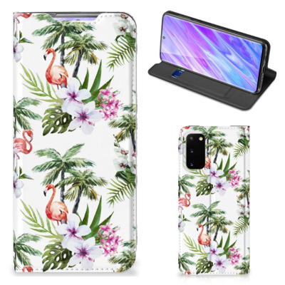 Samsung Galaxy S20 Hoesje maken Flamingo Palms