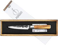 Forged Universeel mes Olive, 13cm, Japans Roestvrij staal, Handgemaakt met olijfhouten handgreep, Wordt geleverd in houten giftbox
