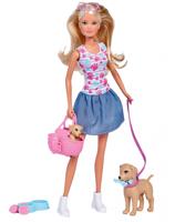 Simba pop Steffi Love Puppy Walk junior 29 cm roze 9 delig