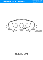 Remblokkenset, schijfrem ATE, u.a. für Toyota, Subaru