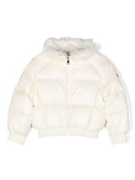 Moncler Enfant Glen faux-fur-neck padded down jacket - Tons neutres