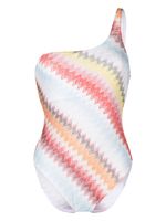 Missoni maillot de bain asymétrique à motif zigzag - Blanc