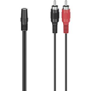 Hama 00205186 Cinch / Jackplug Audio Adapter [1x Jackplug female 3,5 mm - 2x Cinch-stekker] Zwart