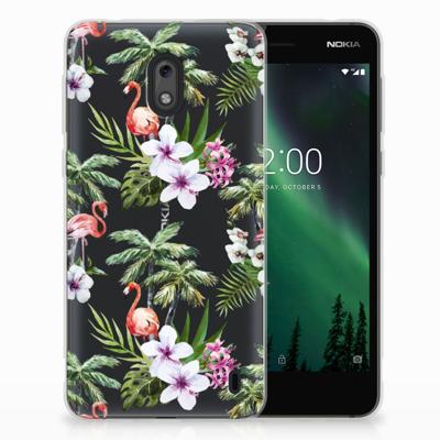 Nokia 2 TPU Hoesje Flamingo Palms Nokia 2 TPU Hoesje Flamingo Palms