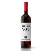 Wijnfleslabel modern typografisch bedankt (4st)