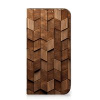 Book Wallet Case voor iPhone 15 Plus Wooden Cubes - thumbnail