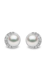 Yoko London puces d'oreilles Trend en or blanc 18ct ornées de diamants et de perles - Argent