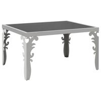 vidaXL Salontafel gespiegeld 80x60x44 cm roestvrij staal en glas