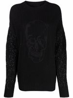 Philipp Plein pull à ornements de cristal - Noir