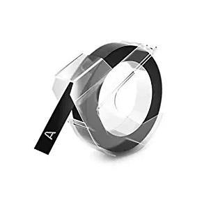 DYMO 3D Labeltape voor lettertang Tapekleur: Zwart (transparant) Tekstkleur: Wit 9 mm 3 m