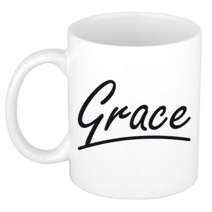 Naam cadeau mok / beker Grace met sierlijke letters 300 ml