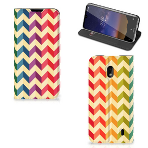 Nokia 2.2 Hoesje met Magneet Zigzag Multi Color