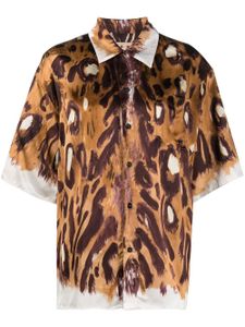 Marni chemise à imprimé léopard - Marron