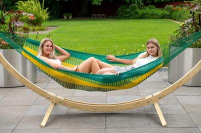 Hangmat met Standaard Tweepersoons 'Wood & Mexico' Tropical - Groen - Mexicaanse - 180 kg - Tropilex