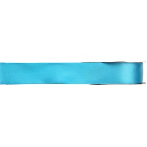 1x Turquoise satijnlint rollen 1 cm x 25 meter cadeaulint verpakkingsmateriaal   -