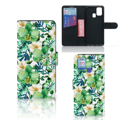 Samsung Galaxy M31 Hoesje Orchidee Groen Samsung Galaxy M31 Hoesje Orchidee Groen