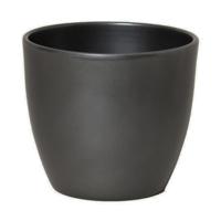 Bloempot glanzend antraciet metallic keramiek voor kamerplant H27 x D32 cm