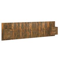 vidaXL Hoofdbord met kastjes bewerkt hout gerookt eikenkleurig