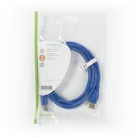 Nedis CCGP61100BU20 USB-kabel 2 m USB 3.2 Gen 1 (3.1 Gen 1) USB A USB B Blauw - thumbnail