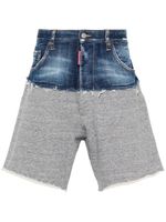 DSQUARED2 short en coton à design à empiècements - Bleu - thumbnail